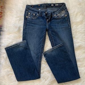 MISS ME Bootcut Jeans with floral pocket detail Sz 28